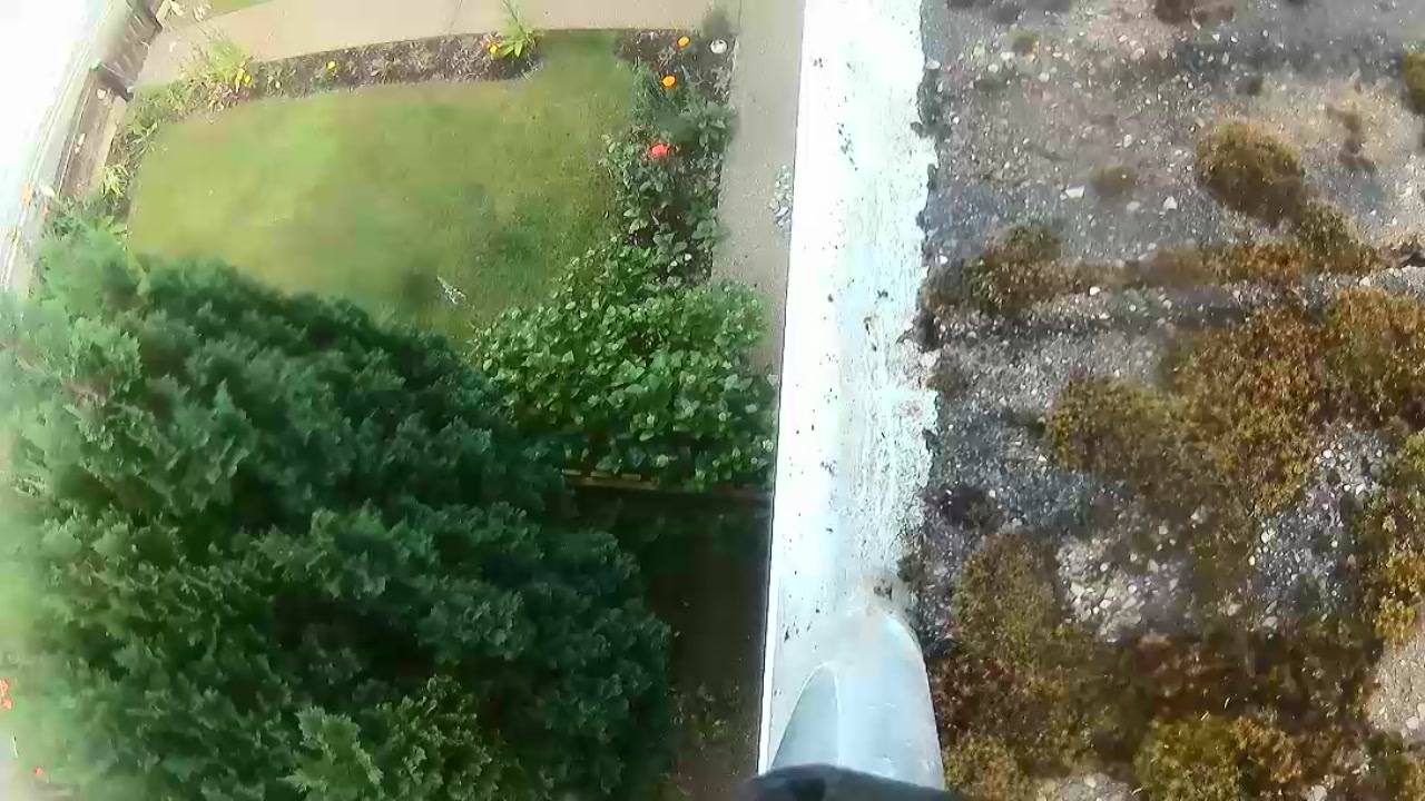 Before and after gutter comparison